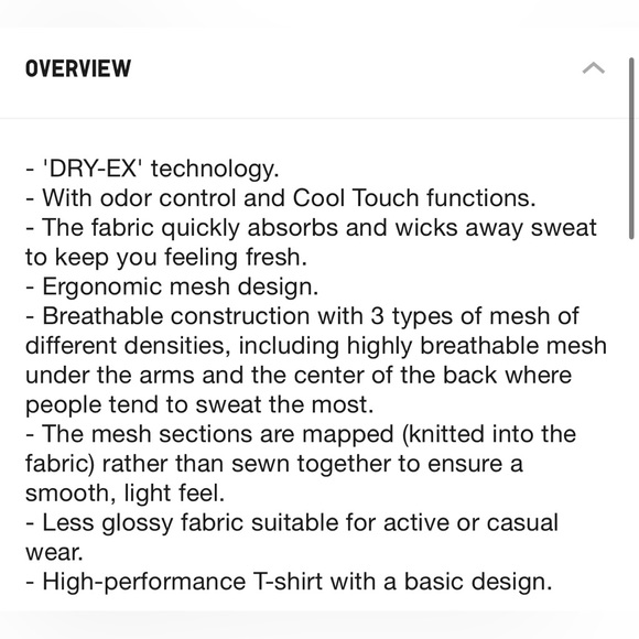 Uniqlo Men Dry-Ex Short Sleeve Black T-Shirt Size Medium NWT - Picture 2 of 6